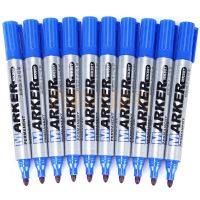 齐心 MK807 记号笔1.5mm 脱帽防干240小时蓝 10支装