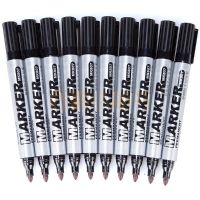 齐心 MK807 记号笔1.5mm 脱帽防干240小时黑 10支装